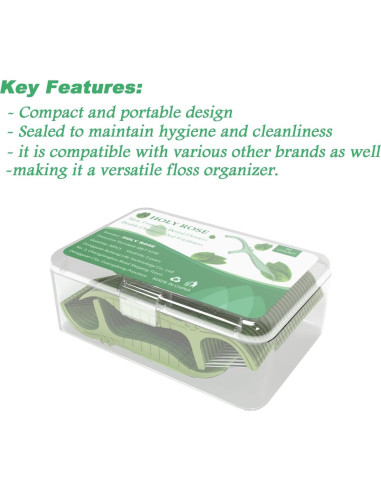 Palillos de Hilo Dental Holy Rose 2 Cajas Sabor Menta 100 Unidades