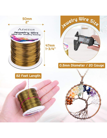 Alambre de Joyería Anezus 20 Gauge 25m Cobre Bronce Antiguo