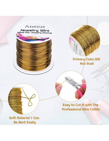 Alambre de Joyería Anezus 20 Gauge 25m Cobre Bronce Antiguo