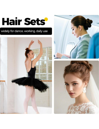 Juego de Horquillas y Redes para Moño 130pcs Whisrvival