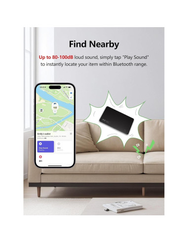 Tarjeta Localizadora Ultra Delgado Lmrbelec para Cartera - Negro