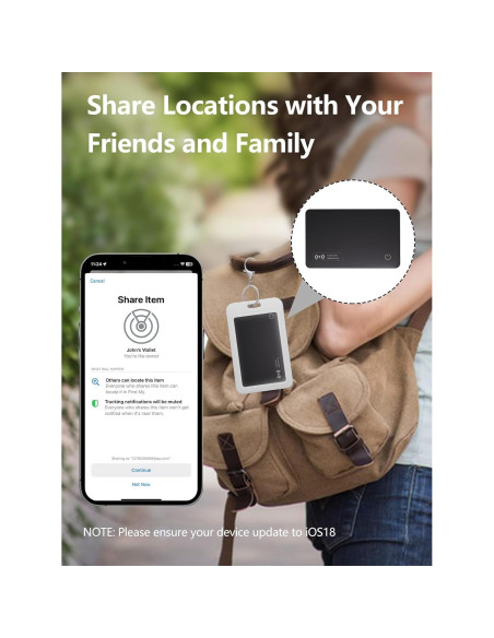 Tarjeta Localizadora Ultra Delgado Lmrbelec para Cartera - Negro