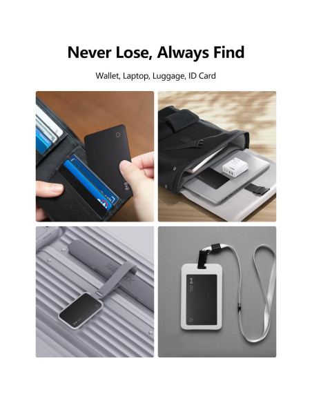 Tarjeta Localizadora Ultra Delgado Lmrbelec para Cartera - Negro