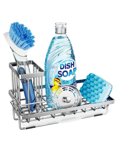 Caddy para Fregadero Consumest de Acero Inoxidable - Organizador con Bandeja de Goteo