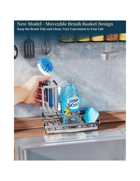 Caddy para Fregadero Consumest de Acero Inoxidable - Organizador con Bandeja de Goteo