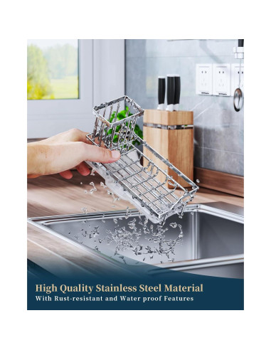 Caddy para Fregadero Consumest de Acero Inoxidable - Organizador con Bandeja de Goteo