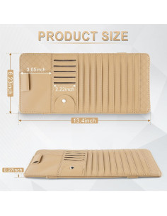 Soporte de CD para Visera de Coche Alpmosn Beige - Organizador Multifuncional 2