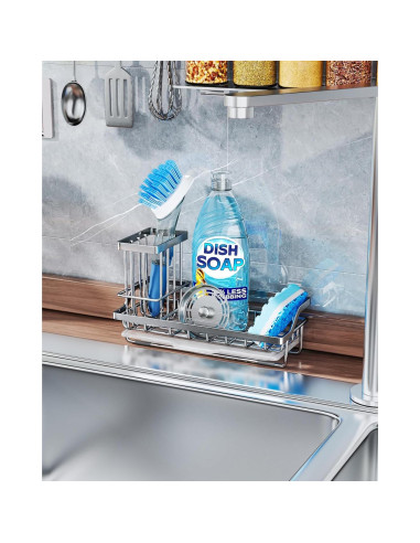 Caddy para Fregadero Consumest de Acero Inoxidable - Organizador con Bandeja de Goteo