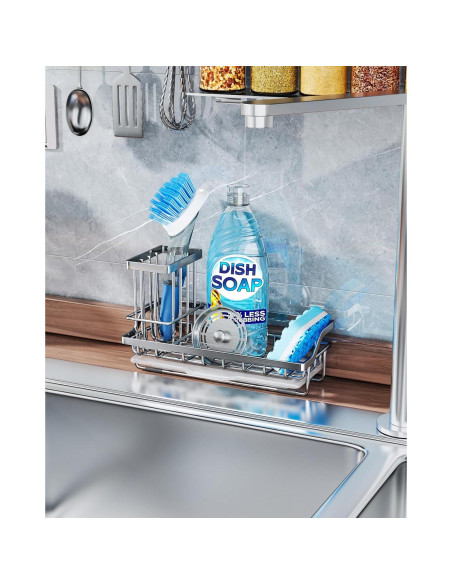Caddy para Fregadero Consumest de Acero Inoxidable - Organizador con Bandeja de Goteo