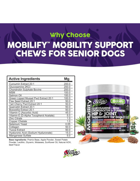 Suplemento Articular para Perros Clean Brands 60 Masticables