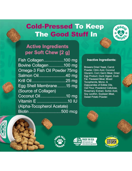 Suplemento para Piel y Abrigo Doggie Dailies Pato 225 masticables