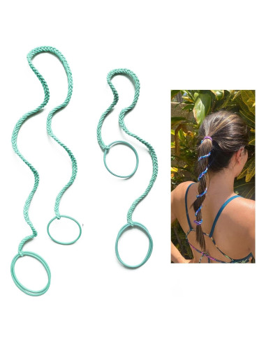 2 Bandas de Pelo Elásticas SISYOUP Aqua 63.5cm y 88.9cm