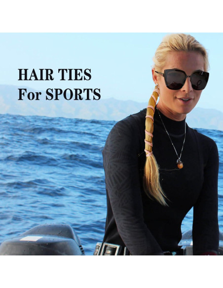 2 Bandas de Pelo Elásticas SISYOUP Aqua 63.5cm y 88.9cm