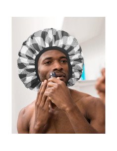 Gorro de Ducha Auban XL Impermeable Doble Capa Cuadrícula 2