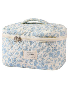 Bolsa de Maquillaje Acolchada Uekeboag Floral Grande 25.4x15.2cm
