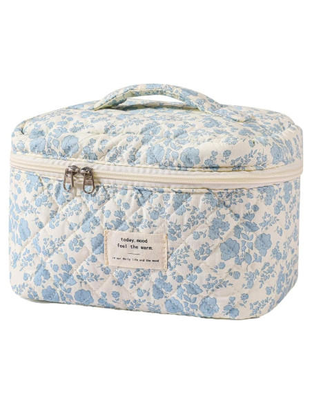 Bolsa de Maquillaje Acolchada Uekeboag Floral Grande 25.4x15.2cm