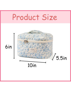 Bolsa de Maquillaje Acolchada Uekeboag Floral Grande 25.4x15.2cm 2