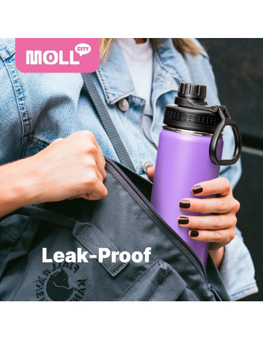Botella de Agua Infantil Mollcity 355ml Acero Inoxidable Verde