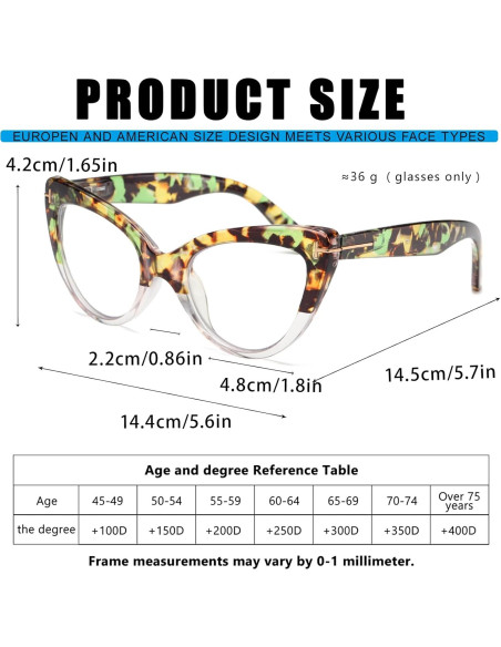 Gafas de lectura elegantes para mujeres - Set de 3 - Protección luz azul