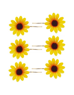 Juego de 6 Horquillas de Flores de Girasol LUX ACCESORIOS