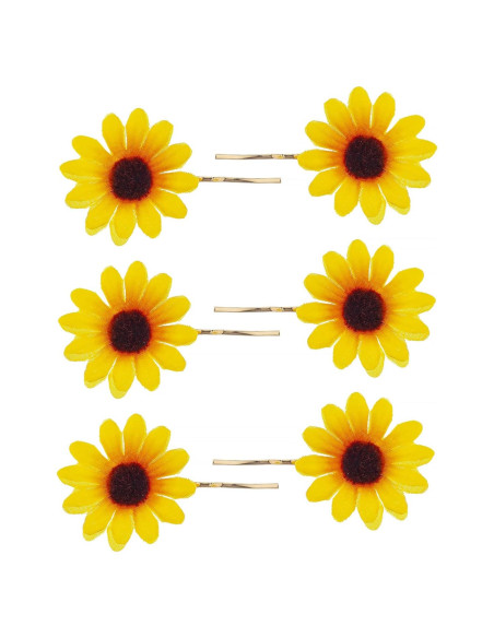 Juego de 6 Horquillas de Flores de Girasol LUX ACCESORIOS
