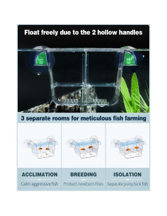 Caja de Cría de Peces Pawfly Pequeña 8.4x6.4x7.1cm Acrílico 2