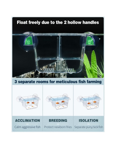 Caja de Cría de Peces Pawfly Pequeña 8.4x6.4x7.1cm Acrílico