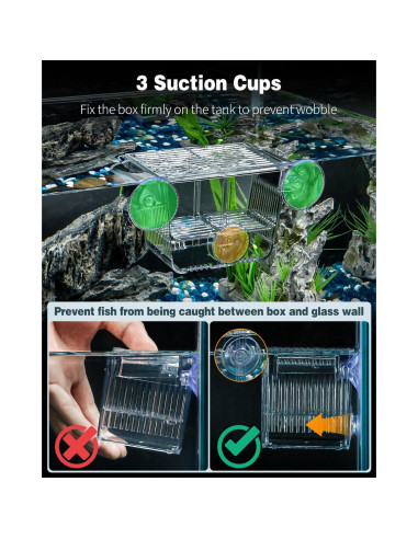 Caja de Cría de Peces Pawfly Pequeña 8.4x6.4x7.1cm Acrílico