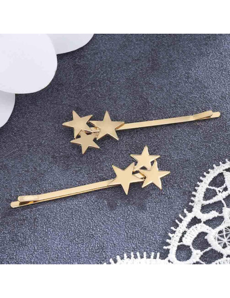 Pasadores de Pelo Yalice 2Pcs Oro Clips de Metal Elegantes Pasadores de Pelo Yalice 2Pcs Oro Clips de Metal Elegantes