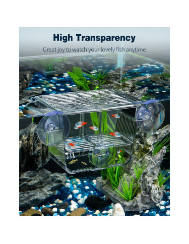 Caja de Cría de Peces Pawfly Pequeña 8.4x6.4x7.1cm Acrílico