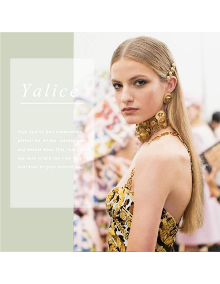 Pasadores de Pelo Yalice 2Pcs Oro Clips de Metal Elegantes Pasadores de Pelo Yalice 2Pcs Oro Clips de Metal Elegantes