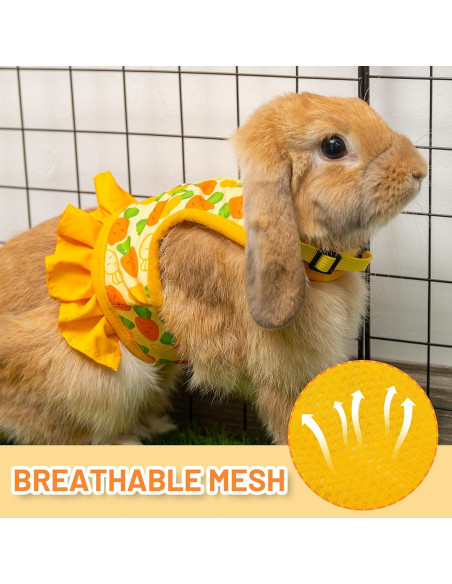 Arnés y Correa para Conejos ALUZAEMO - Malla Transpirable Amarillo Arnés y Correa para Conejos ALUZAEMO - Malla Transpirable Amarillo