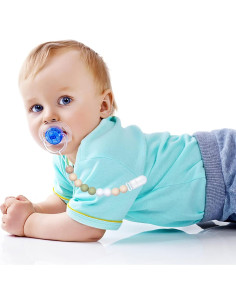 Sujetadores de Chupetes para Bebés 2 Piezas Verde Gris 2