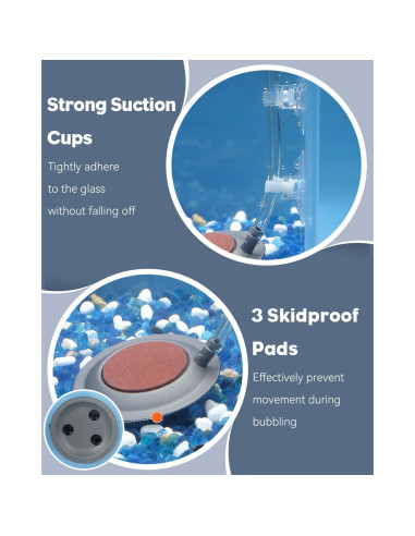 Pawfly Difusor de Aire para Acuario 6.86 cm con Ventosas