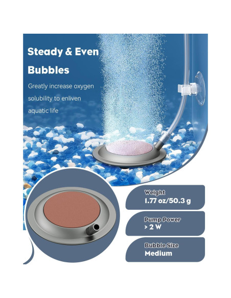 Pawfly Difusor de Aire para Acuario 6.86 cm con Ventosas