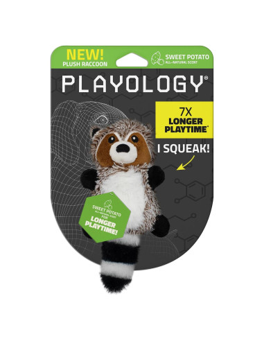 Juguete de Peluche para Perros Playology Raccoon 6x12 cm