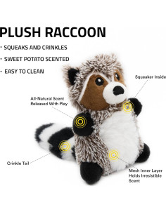 Juguete de Peluche para Perros Playology Raccoon 6x12 cm 2
