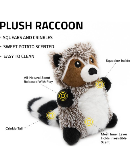 Juguete de Peluche para Perros Playology Raccoon 6x12 cm