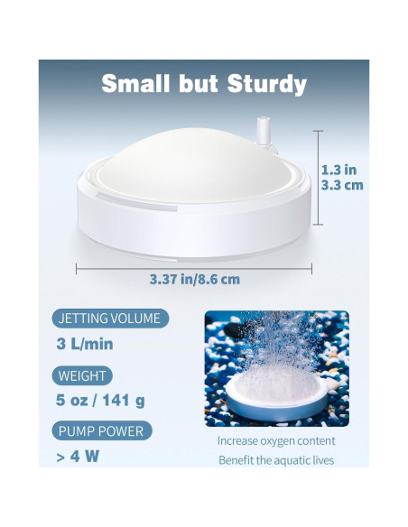 Pawfly Piedra de Aire Hemisférica Difusor de Oxígeno 8.56 cm