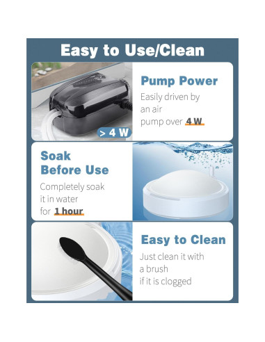 Pawfly Piedra de Aire Hemisférica Difusor de Oxígeno 8.56 cm