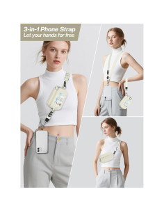 Correa Cruzada para Teléfono Tiostep con Cartera RFID Beige 2