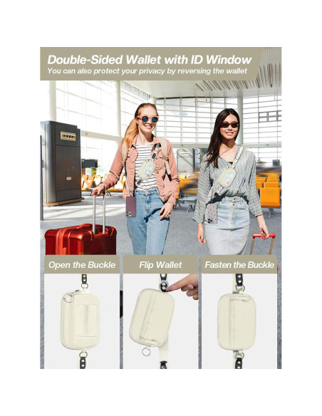 Correa Cruzada para Teléfono Tiostep con Cartera RFID Beige