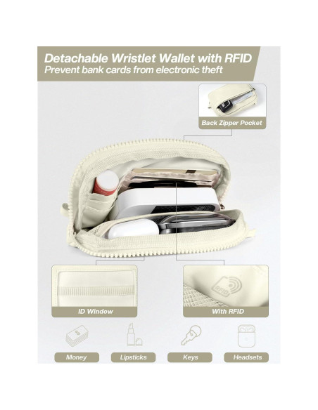 Correa Cruzada para Teléfono Tiostep con Cartera RFID Beige