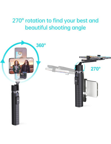 Palo de Selfie Trípode Ambertronix 40" con Luz LED y Control Remoto