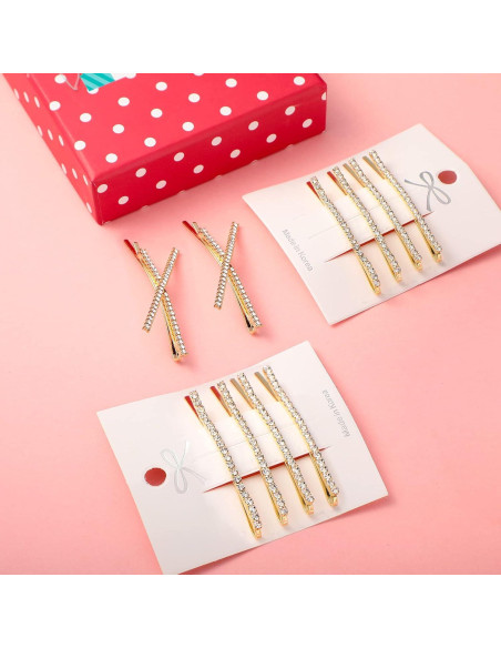 12 Horquillas de Cabello Brillantes WILLBOND Oro 13.5 cm