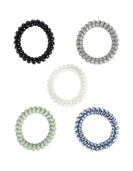 Bandas de Pelo en Espiral Goody - 5 Unidades, Gel Sin Marcas