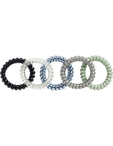 Bandas de Pelo en Espiral Goody - 5 Unidades, Gel Sin Marcas