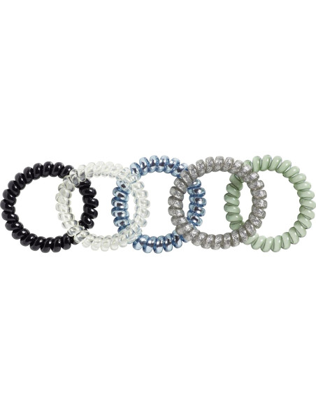 Bandas de Pelo en Espiral Goody - 5 Unidades, Gel Sin Marcas