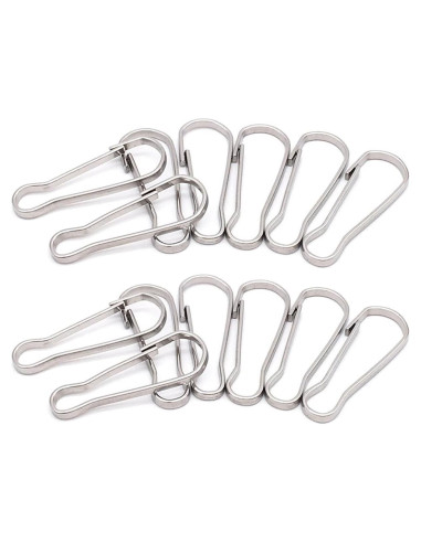20 Ganchos de Clip de Acero Inoxidable 304 29mm - Sujetadores
