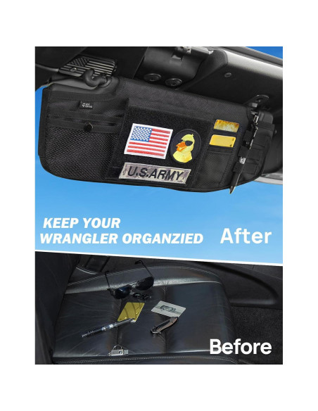 Organizador de Visera JOYTUTUS para Wrangler JL & JT 2018-2025
